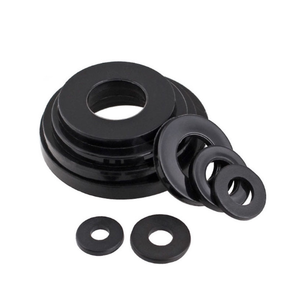 Factory Custom Made Black White Plastic Rubber Thin Flat Lock Round Washer Washers