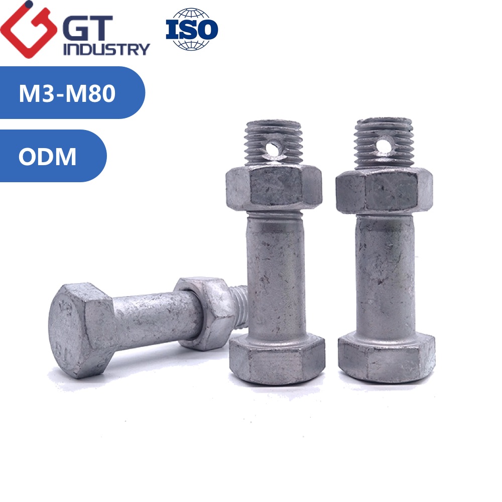 Grade 5 8 Grade 8.8 10.9 Custom Steel HDG Hex Bolts A193 B7 A325 A490 Hexagon Heavy Nuts Hot Dip Galvanized ASTM Bolts And Nuts